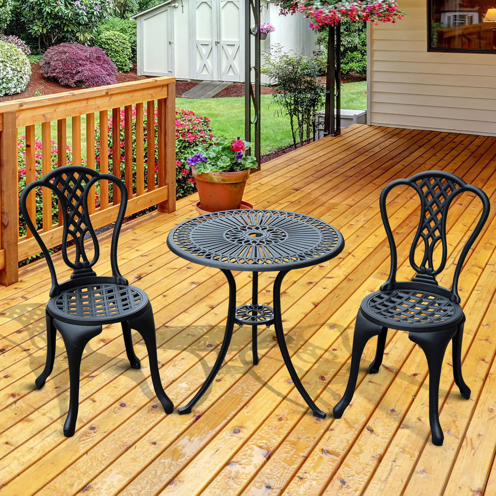 Best ideas about Outdoor Patio Tables
. Save or Pin Aluminium Cafe Bistro Set Garden Furniture Table and Chair Now.