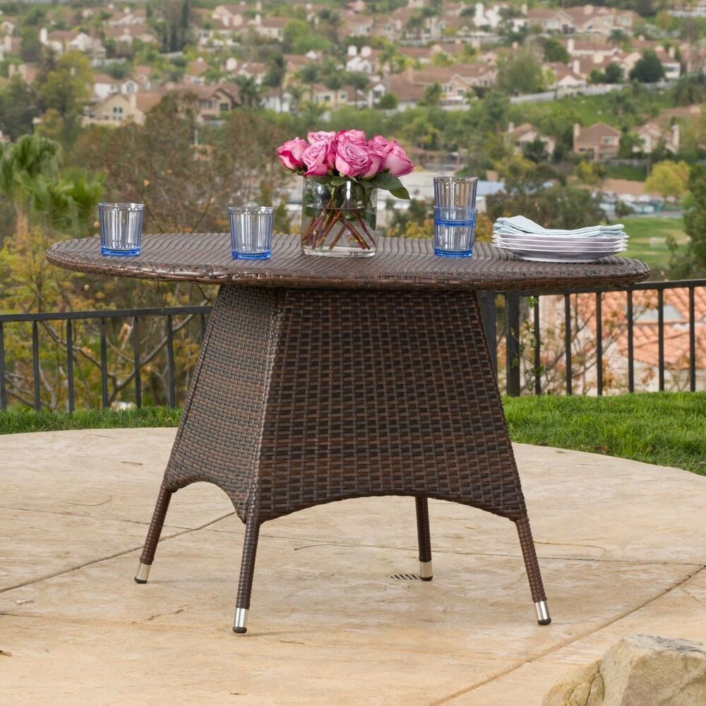 Best ideas about Outdoor Patio Tables
. Save or Pin Outdoor Brown Wicker Round Dining Table Now.