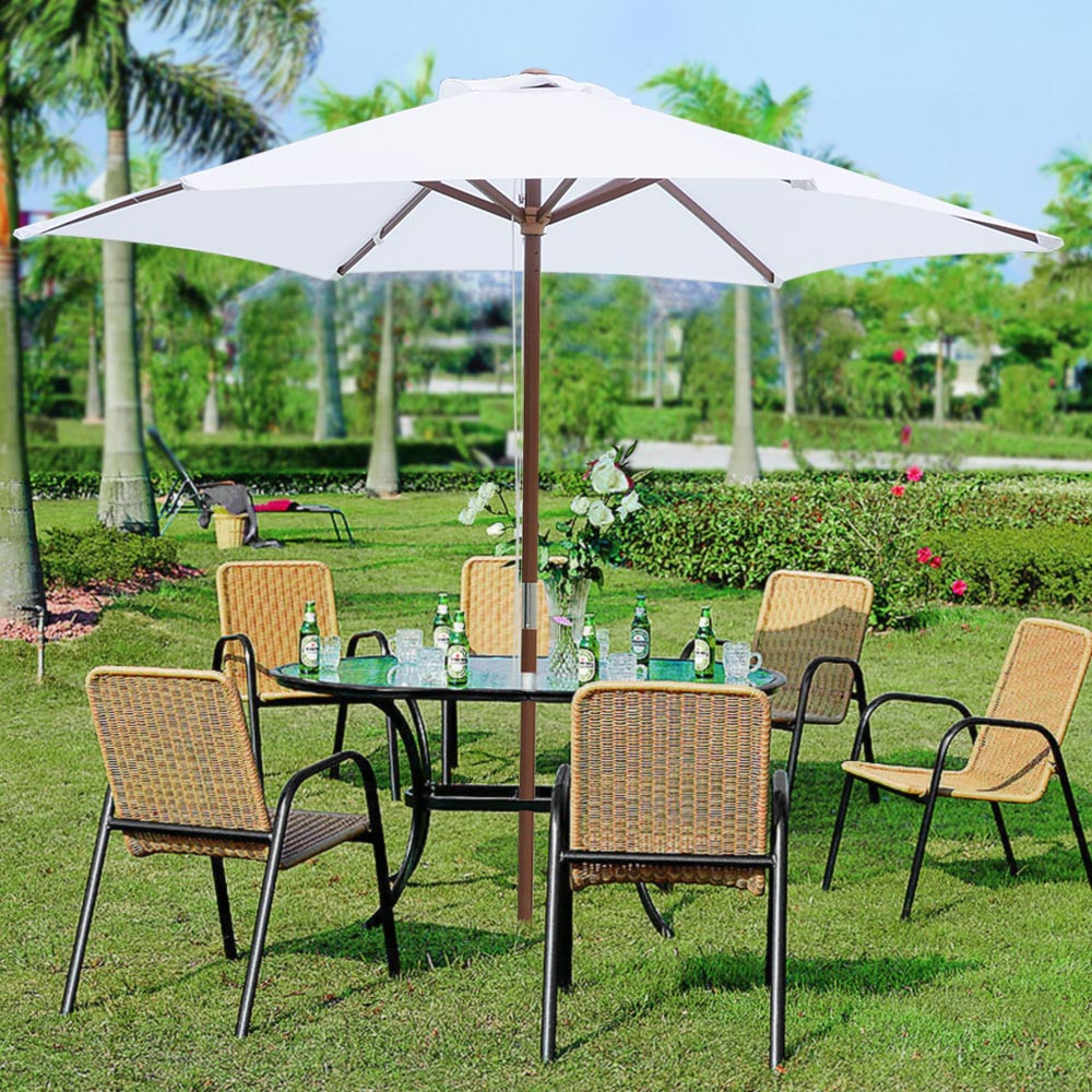 Best ideas about Outdoor Patio Umbrellas
. Save or Pin 8FT 6 Ribs Patio Wood Umbrella Wooden Pole Outdoor Garden Now.