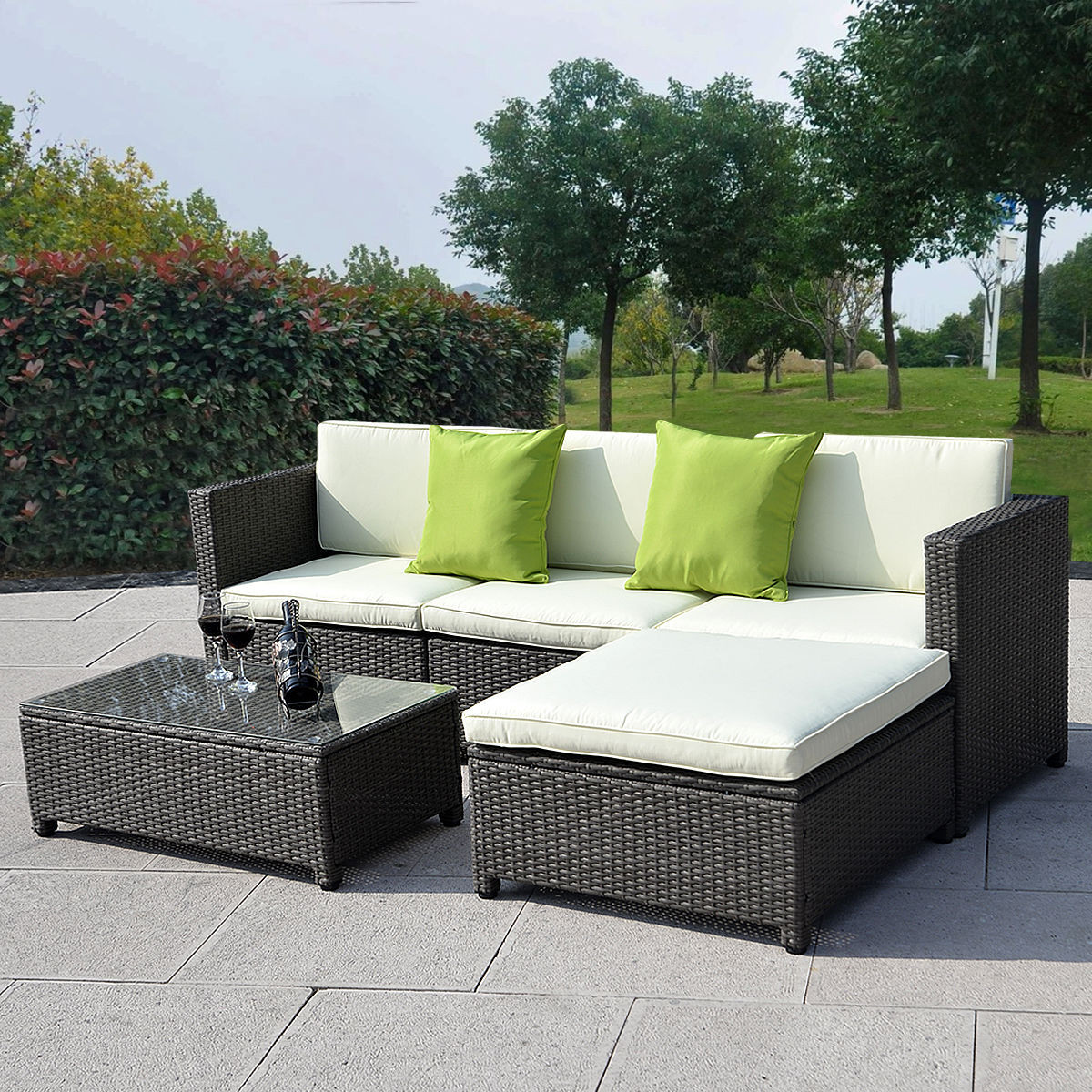 Best ideas about Outdoor Sofa Set
. Save or Pin Outdoor Patio Wicker Sofa Set 5PC PE Rattan Now.