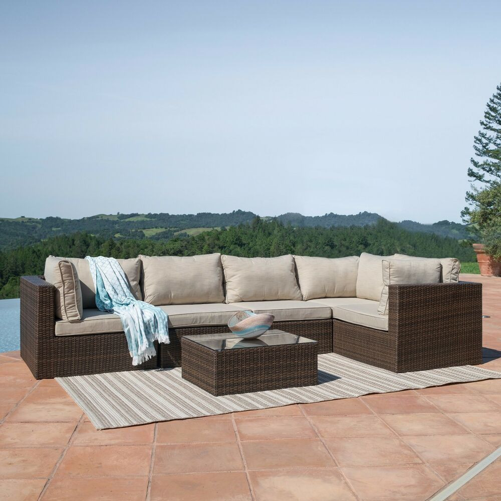 Best ideas about Outdoor Sofa Set
. Save or Pin Outdoor Patio 6PC Sectional Furniture PE Wicker Rattan Now.