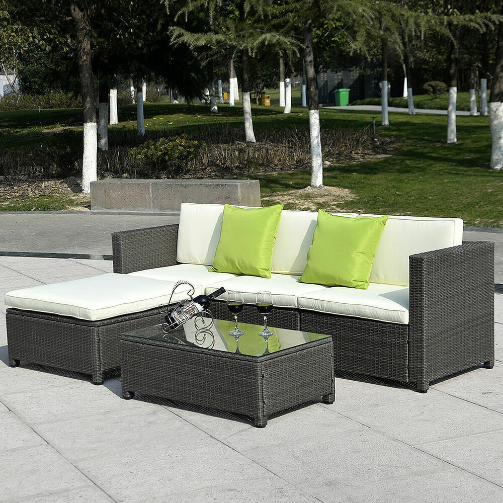 Best ideas about Outdoor Sofa Set
. Save or Pin 5PC Outdoor Patio Sofa Set Furniture PE Wicker Rattan Deck Now.