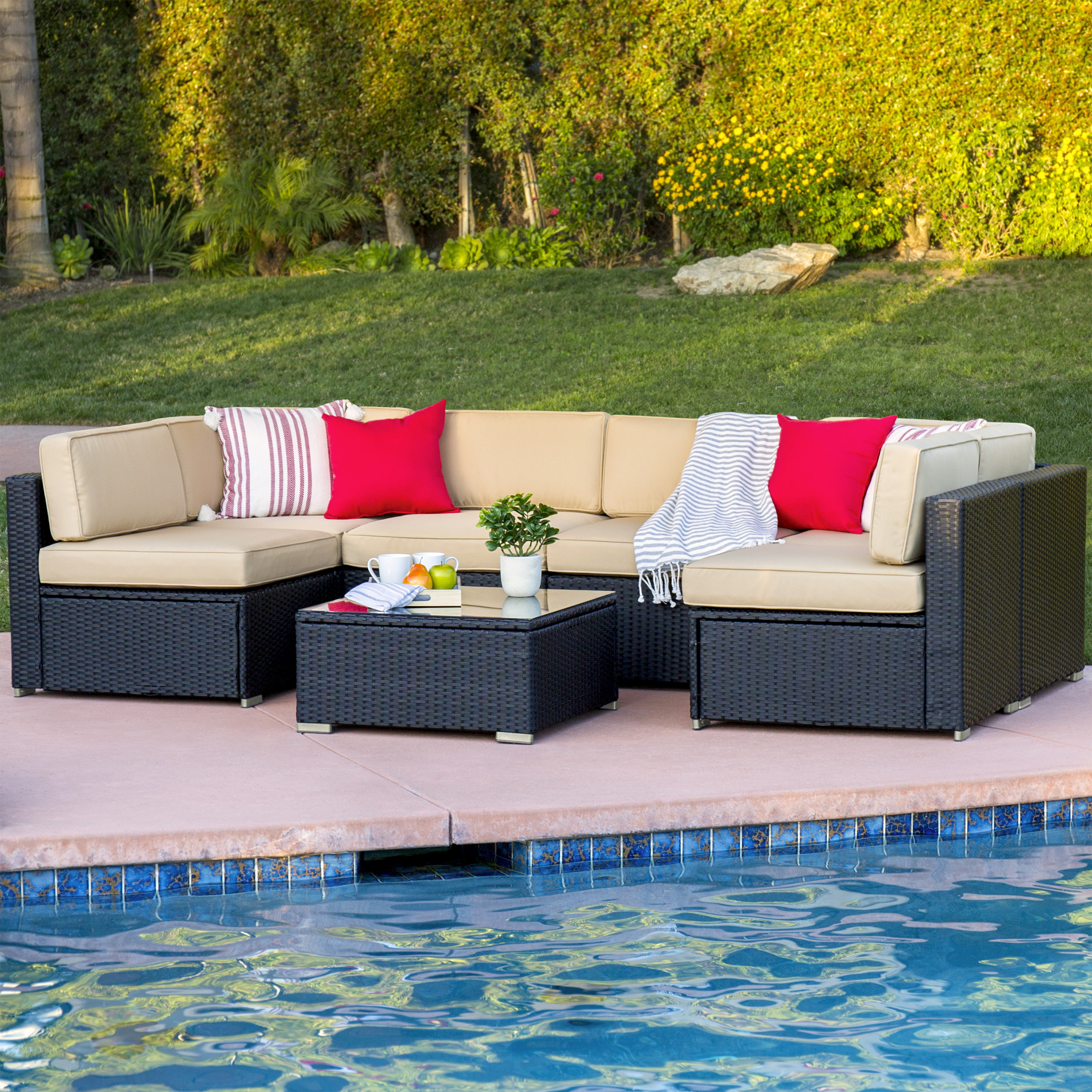 Best ideas about Outdoor Sofa Set
. Save or Pin 7pc Outdoor Patio Garden Wicker Furniture Rattan Sofa Set Now.