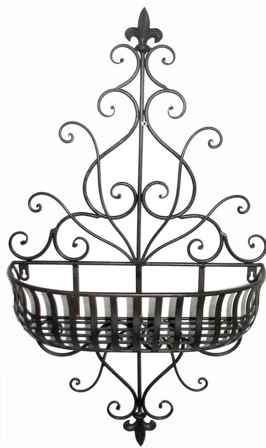 Best ideas about Outdoor Wall Planters Wrought Iron
. Save or Pin Tuscan Wrought Iron Scrolling Fleur De Lis Wall Planter Now.