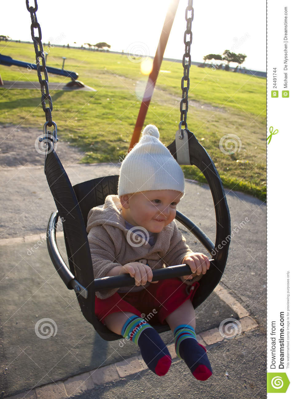 Best ideas about Outside Baby Swing
. Save or Pin Baby In Outdoor Swing Stock Image Now.