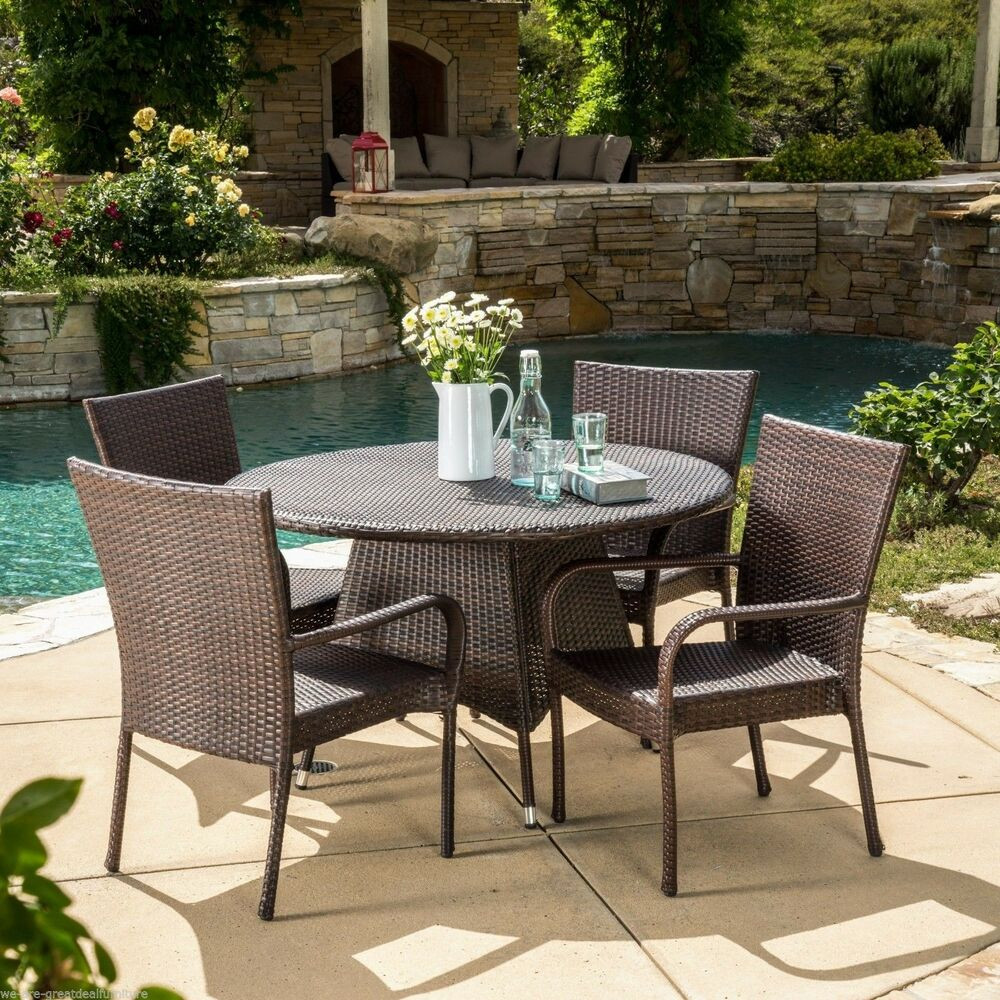Best ideas about Outside Patio Furniture
. Save or Pin Outdoor Patio 5pc Multibrown All Weather Wicker Dining Set Now.