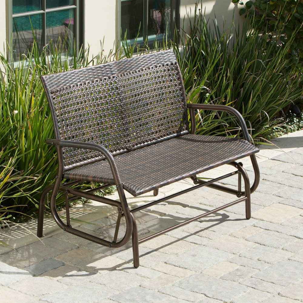 Best ideas about Outside Patio Furniture
. Save or Pin Outdoor Patio Furniture Brown PE Wicker Glider Swinging Now.