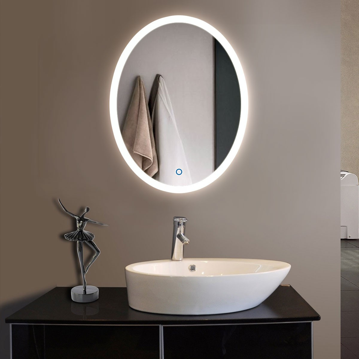 Best ideas about Oval Bathroom Mirror
. Save or Pin 24 x 32 In Vertical Oval LED Bathroom Silvered Mirror with Now.