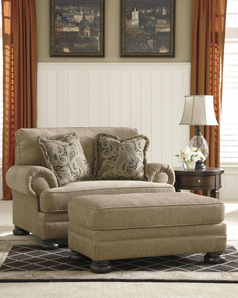 Best ideas about Oversized Chair And Ottoman Sets
. Save or Pin Ashley Keereel Sand Fabric Upholstered Oversized Chair And Now.