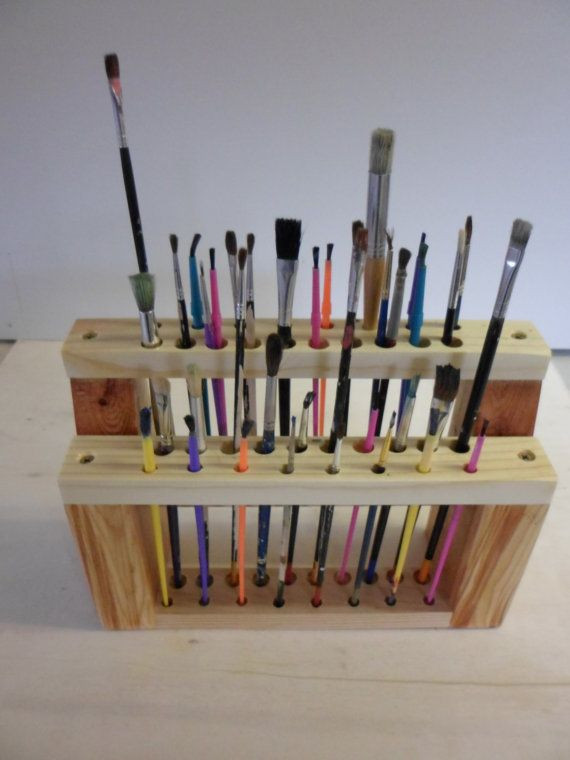 Best ideas about Paint Brush Holder DIY
. Save or Pin WOODEN Paint Brush Holder Paintbrush Stand Wood Brush Now.