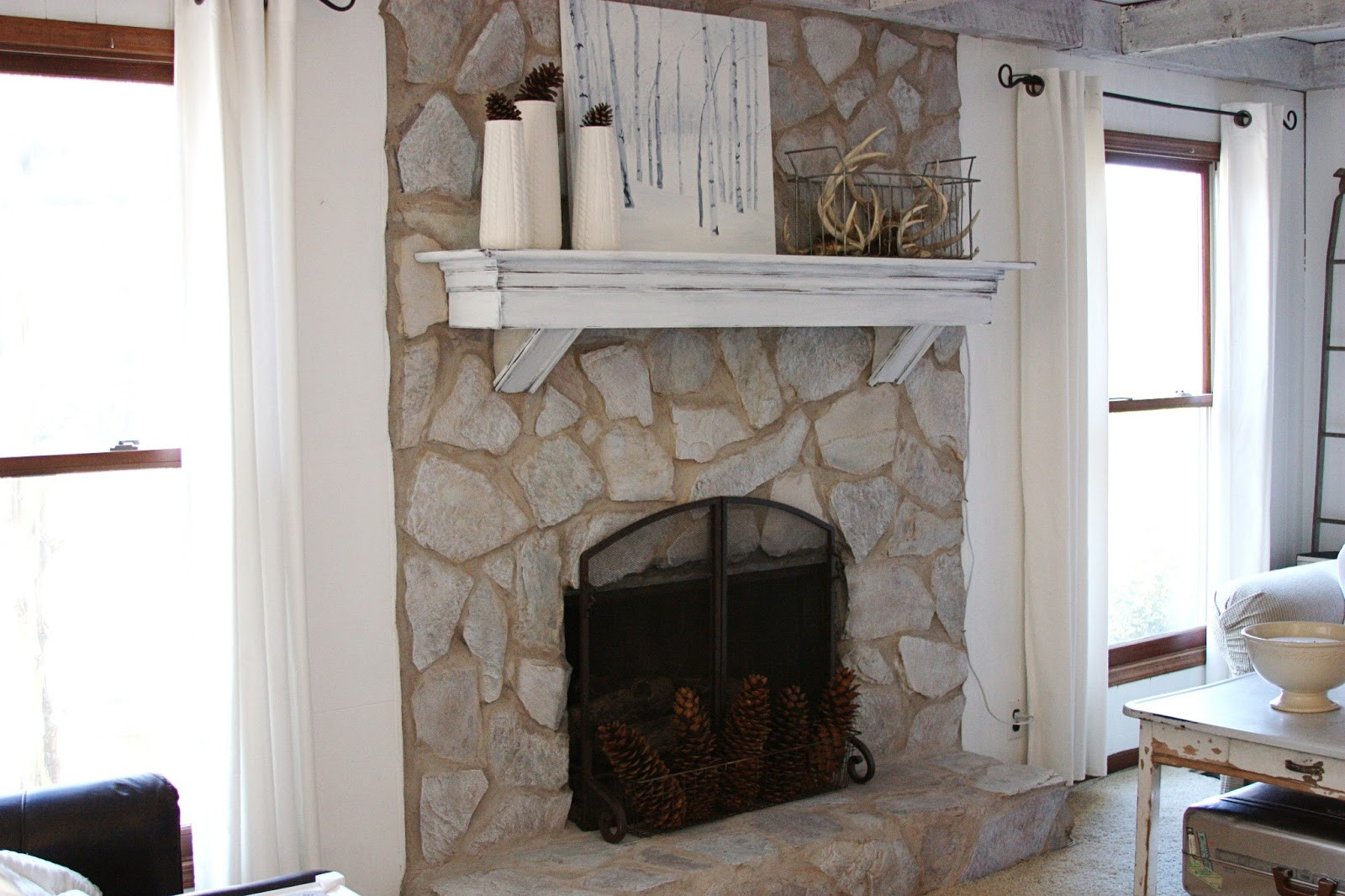 Best ideas about Painted Stone Fireplace
. Save or Pin erin s art and gardens painted stone fireplace before and Now.