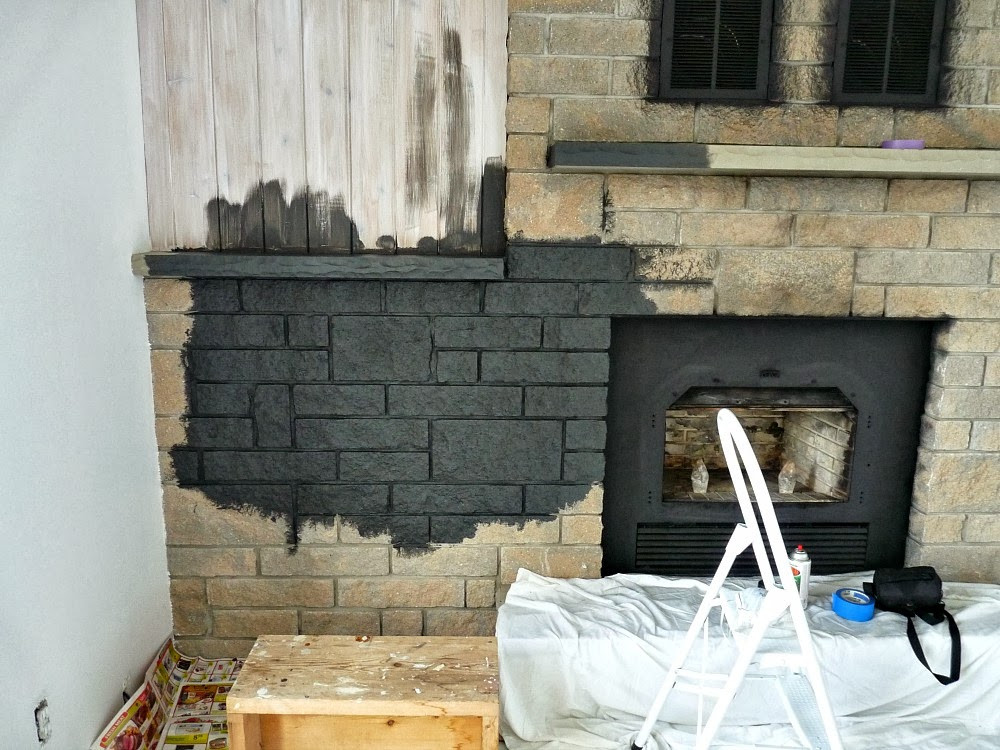 Best ideas about Painted Stone Fireplace
. Save or Pin How to Easily Paint a Stone Fireplace Charcoal Grey Now.