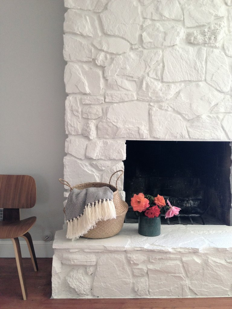 Best ideas about Painted Stone Fireplace
. Save or Pin How to Painting the stone fireplace white – Greige Design Now.