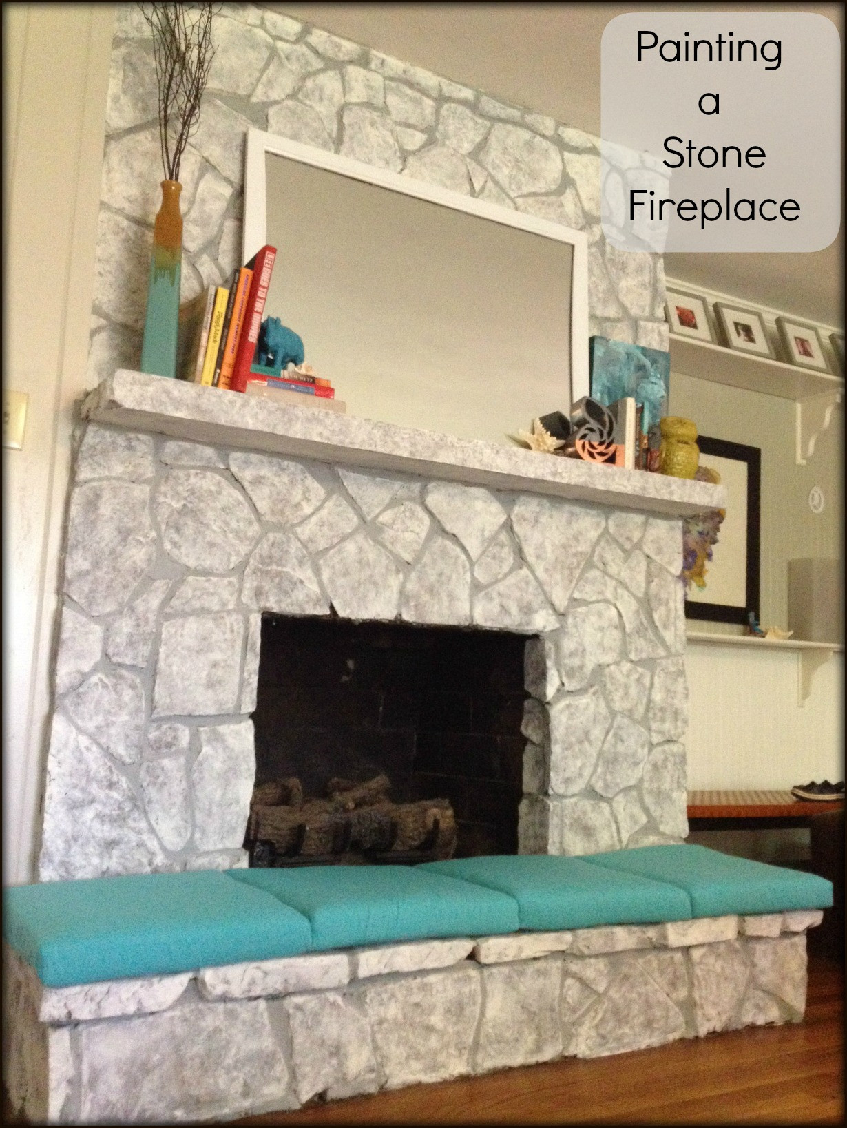 Best ideas about Painted Stone Fireplace
. Save or Pin Painting a Stone Fireplace Finally I Did It Now.