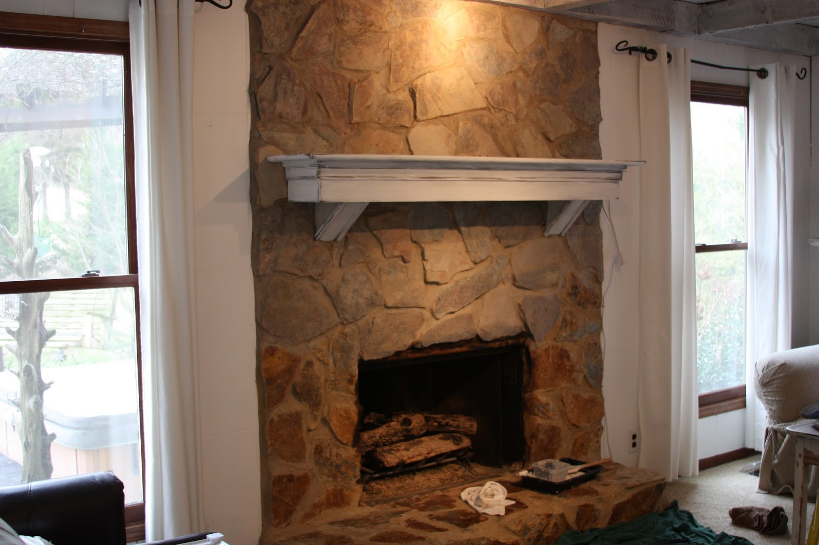 Best ideas about Painted Stone Fireplace
. Save or Pin erin s art and gardens painted stone fireplace before and Now.