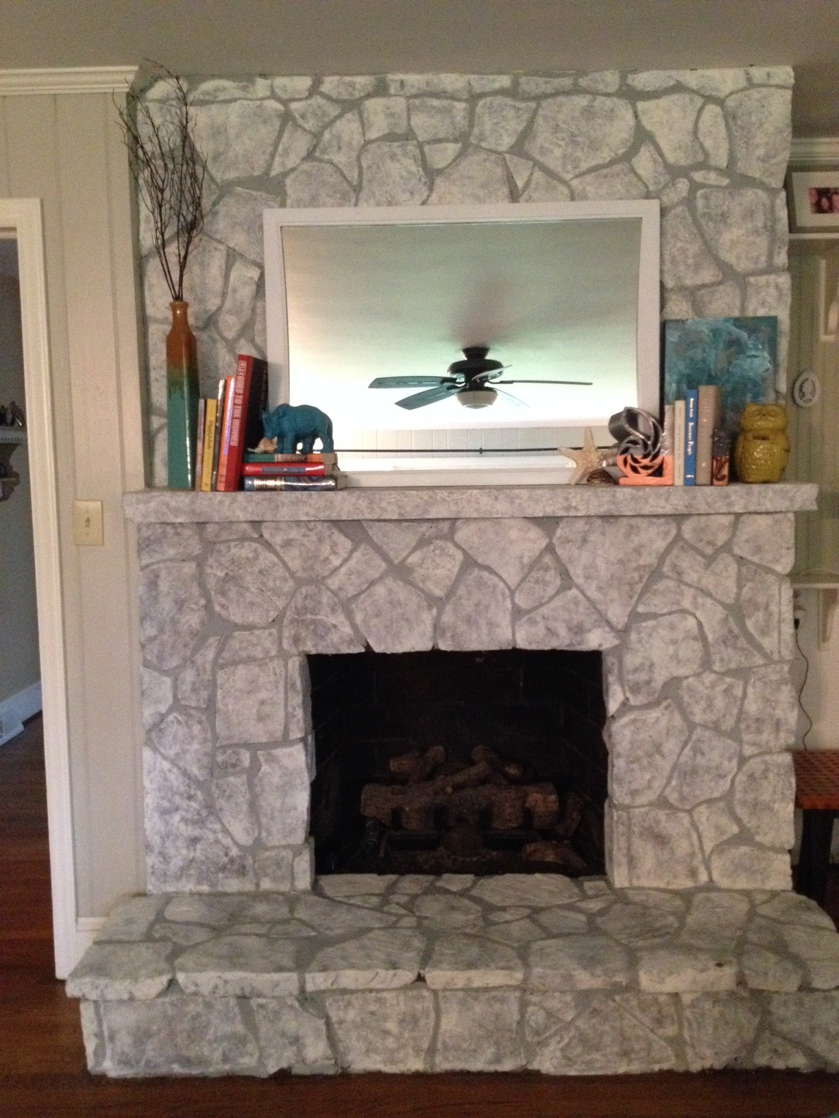 Best ideas about Painted Stone Fireplace
. Save or Pin Painting a Stone Fireplace Finally I Did It Now.