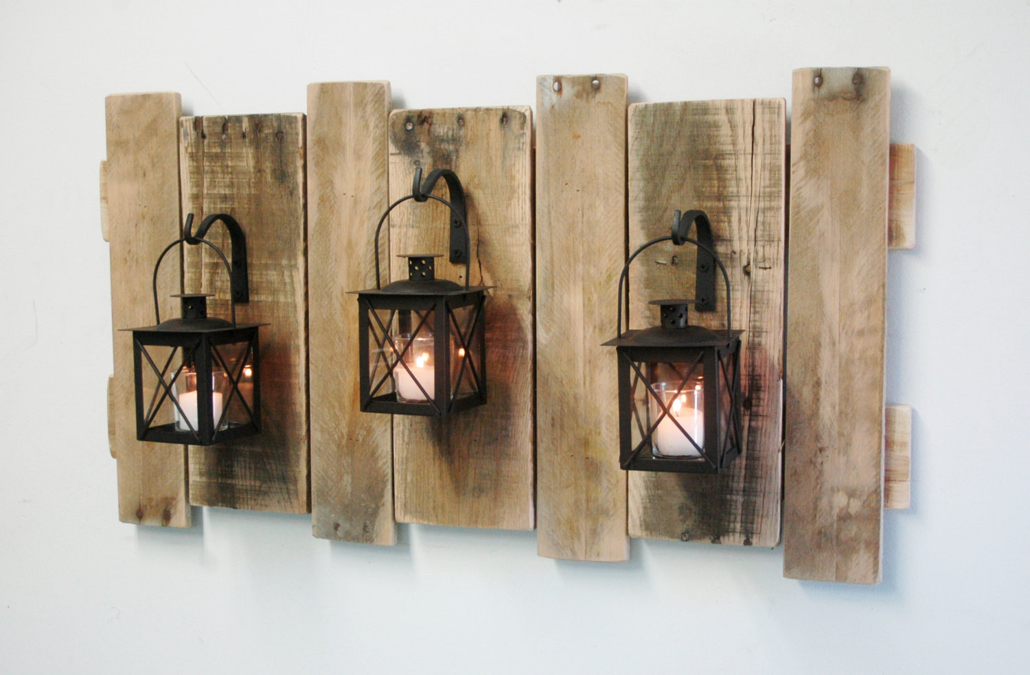 Best ideas about Pallet Wall Art
. Save or Pin Farmhouse Style Pallet Wall Decor with Lanterns French Now.