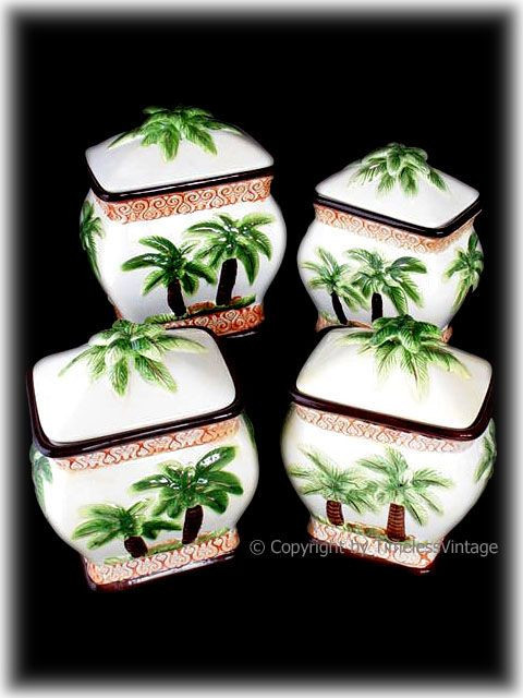 Best ideas about Palm Tree Kitchen Decorations
. Save or Pin 4pc Tropical Hawaiian Palm Tree Kitchen Canister Set Now.
