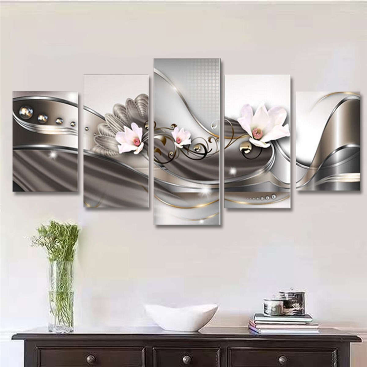Best ideas about Panel Wall Art . Save or Pin 5 Panel Canvas Print Modern Picture Wall Art Decor Home Now.