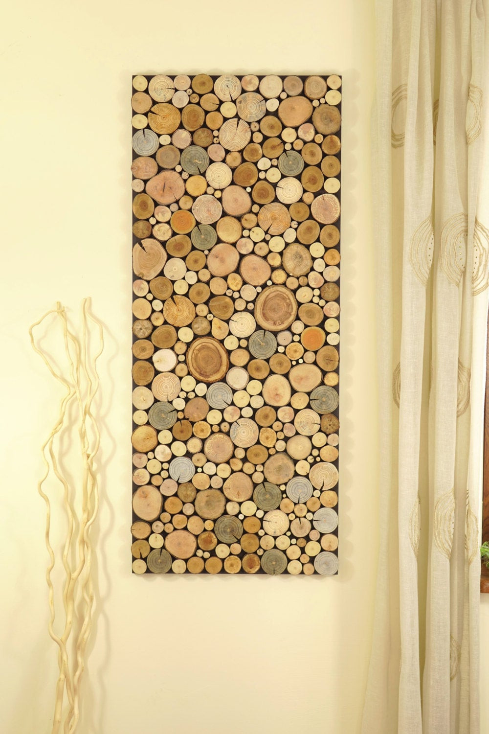 Best ideas about Panel Wall Art . Save or Pin reclaimed wood art of tree rounds wall panel Environment wall Now.
