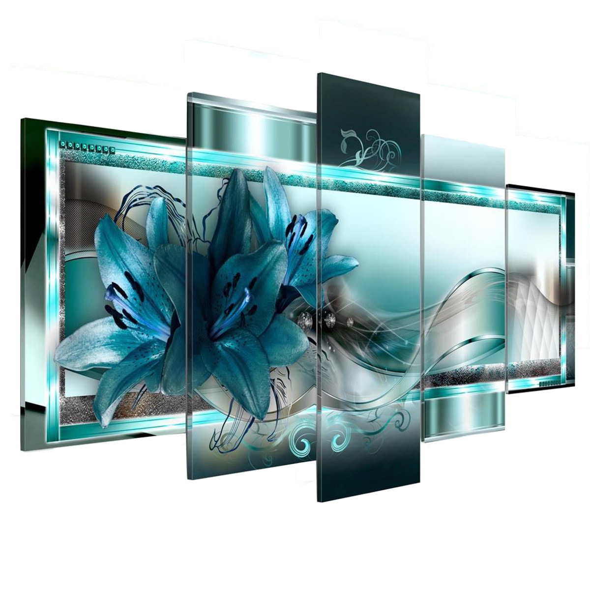 Best ideas about Panel Wall Art . Save or Pin 5 Panel Canvas Print Modern Abstract Flower Picture Giclee Now.