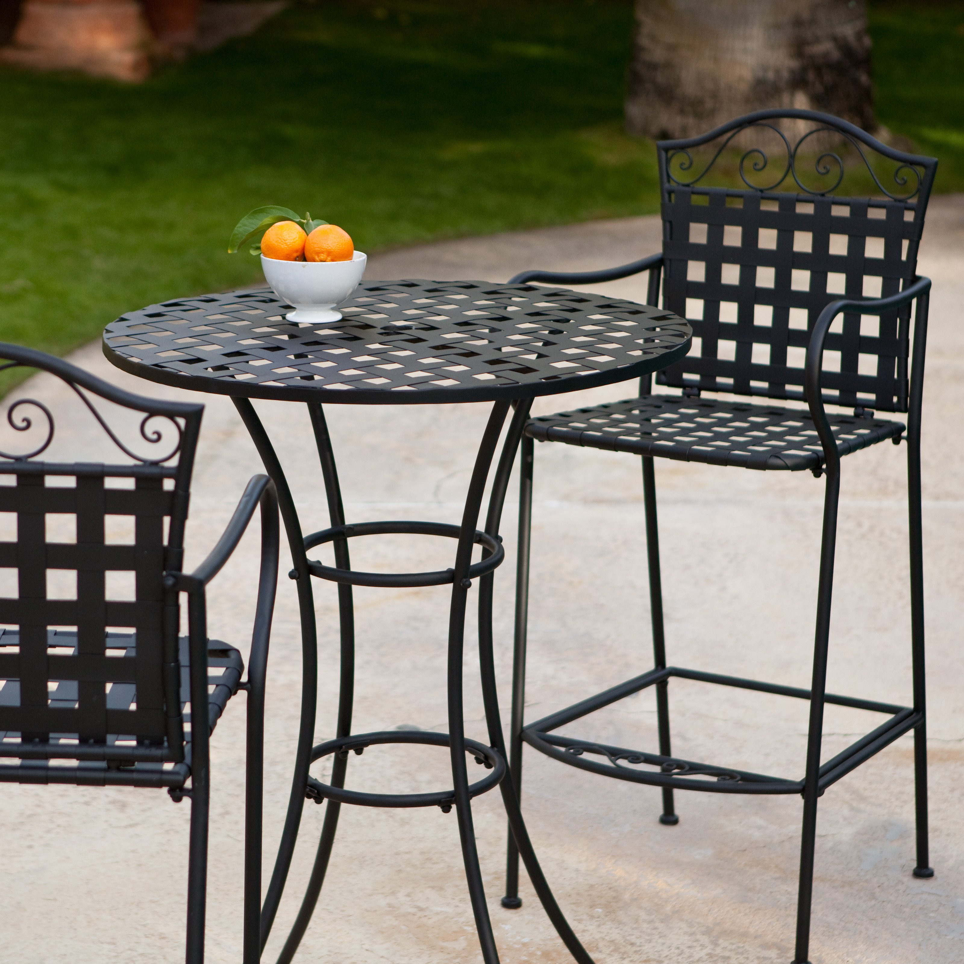 Best ideas about Patio Bistro Set
. Save or Pin Woodard Capri Wrought Iron Bar Height Bistro Set Outdoor Now.