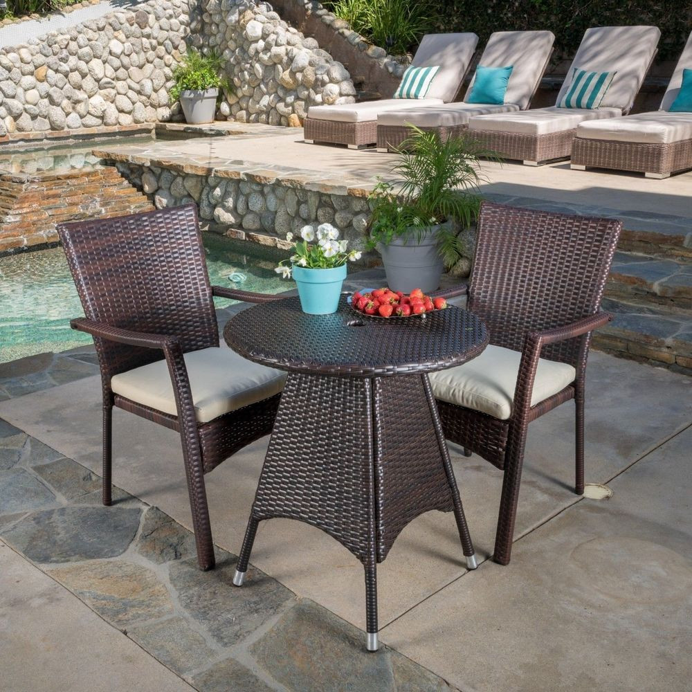 Best ideas about Patio Bistro Set
. Save or Pin Contemporary Outdoor 3 piece Brown Wicker Bistro Set with Now.