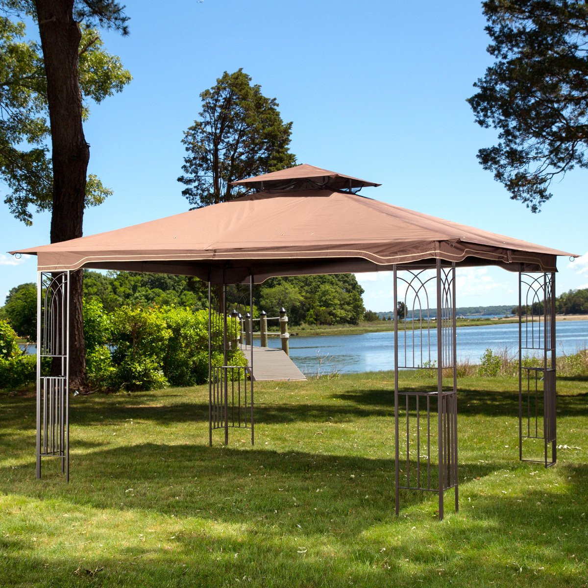 Best ideas about Patio Canopy Gazebo
. Save or Pin Gazebo Metal Frame Canopy & Mosquito Netting Outdoor Now.