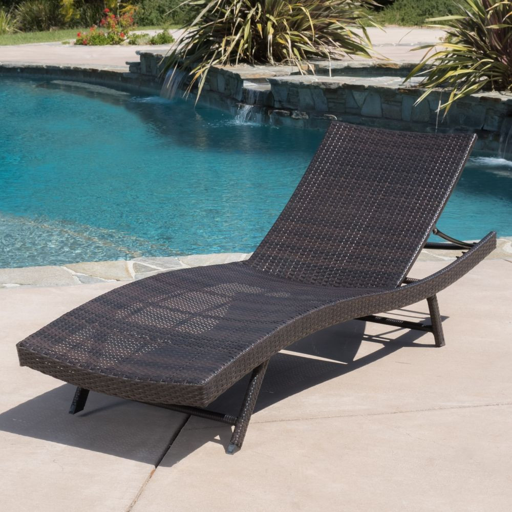 Best ideas about Patio Chaise Lounge
. Save or Pin Outdoor Patio Single Brown PE Wicker Adjustable Chaise Now.