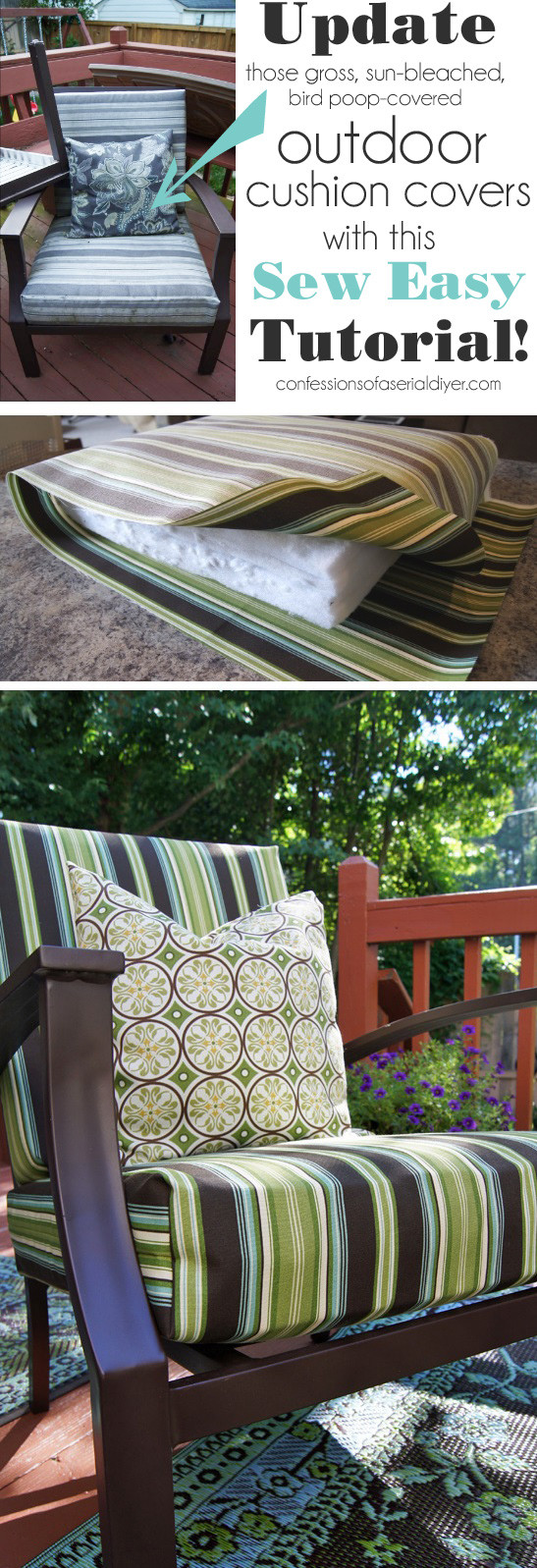 Best ideas about Patio Cushion Slipcovers
. Save or Pin Sew Easy Outdoor Cushion Covers Ol but Goo Now.