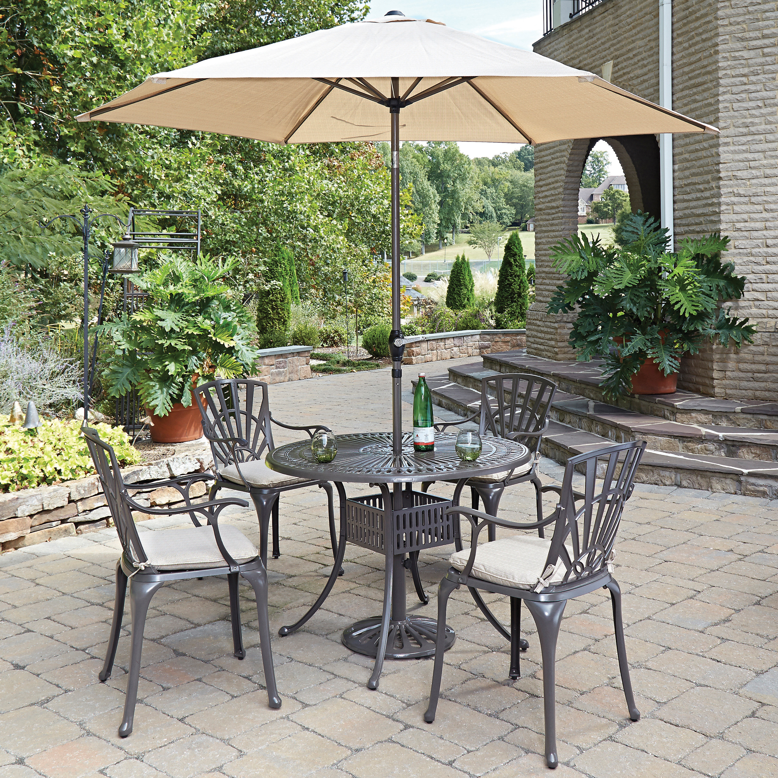 Best ideas about Patio Dining Sets With Umbrella
. Save or Pin Home Styles Largo 6PC Dining Set w Umbrella and Cushions Now.