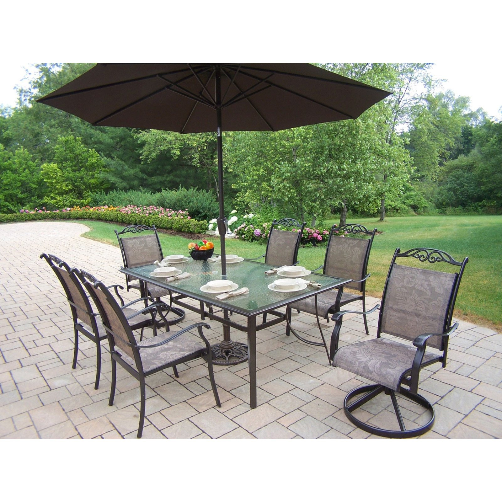 Best ideas about Patio Dining Sets With Umbrella
. Save or Pin Oakland Living Cascade Patio Dining Set with Umbrella and Now.