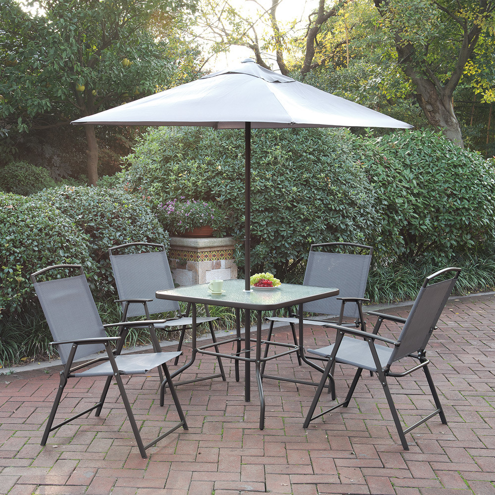 Best ideas about Patio Dining Sets With Umbrella
. Save or Pin Outdoor Patio Furniture Dining Set Cream Umbrella Foldable Now.