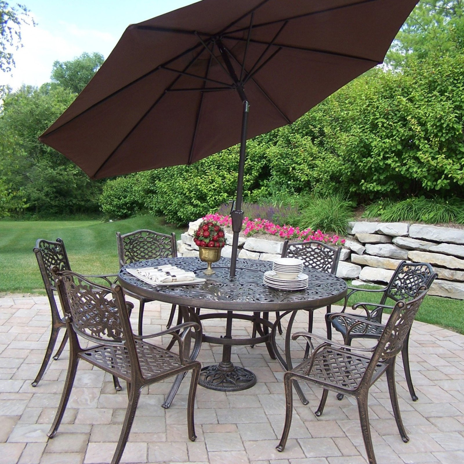 Best ideas about Patio Dining Sets With Umbrella
. Save or Pin Oakland Living Mississippi Cast Aluminum 60 in Patio Now.