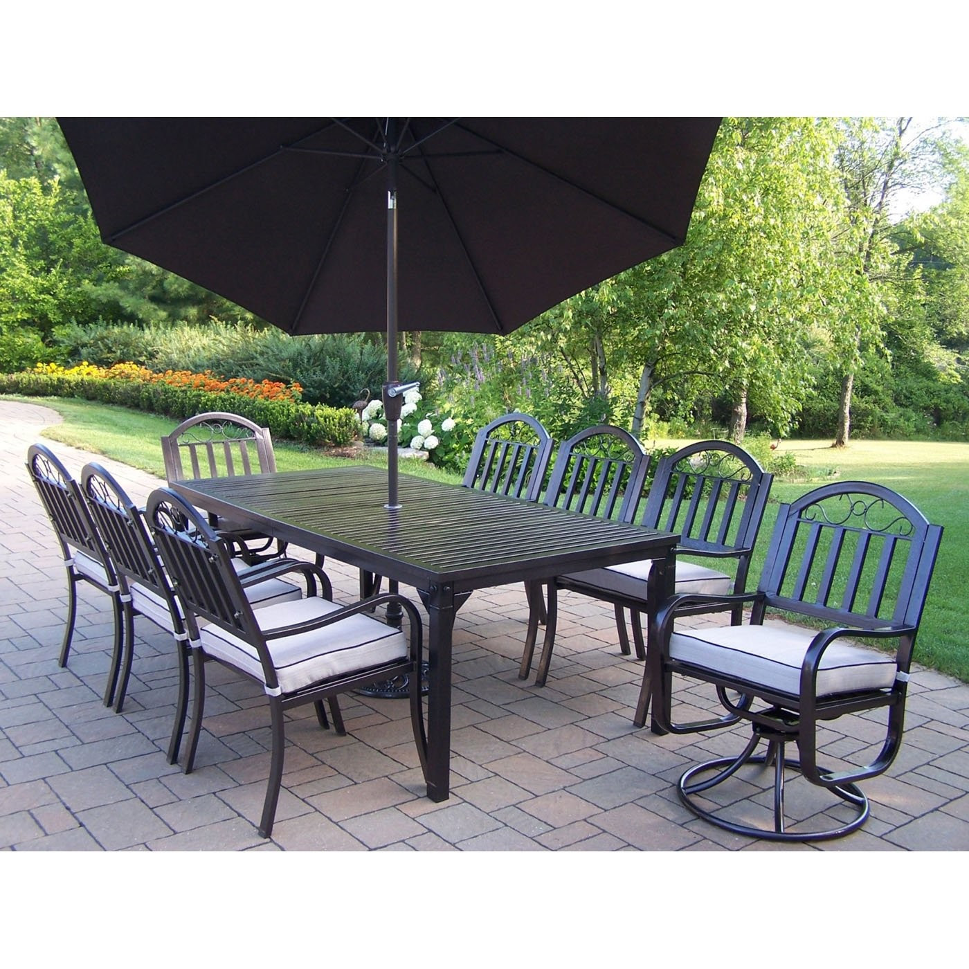 Best ideas about Patio Dining Sets With Umbrella
. Save or Pin Rochester 10 Piece Outdoor Dining Set with Umbrella Now.