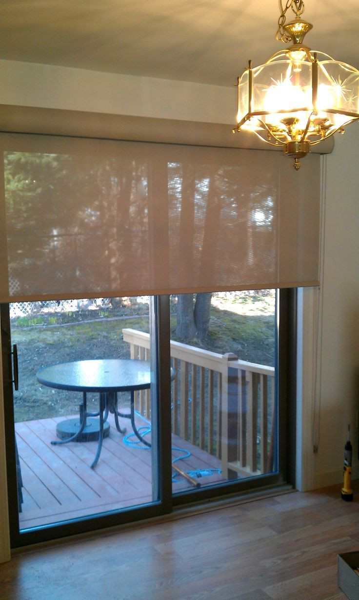 Best ideas about Patio Door Shades
. Save or Pin Roman shade wide enough to cover fixed and sliding Now.