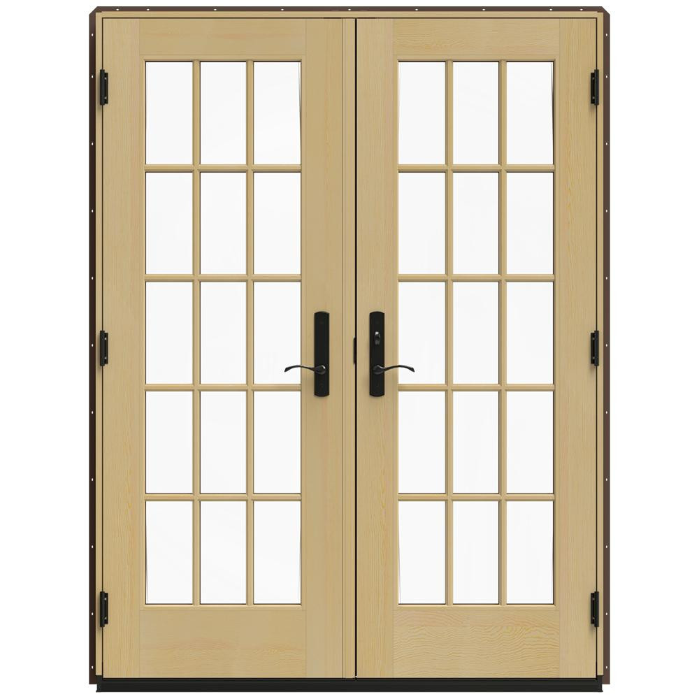 Best ideas about Patio Doors Home Depot
. Save or Pin JELD WEN 60 in x 80 in W 4500 Brown Clad Wood Left Hand Now.