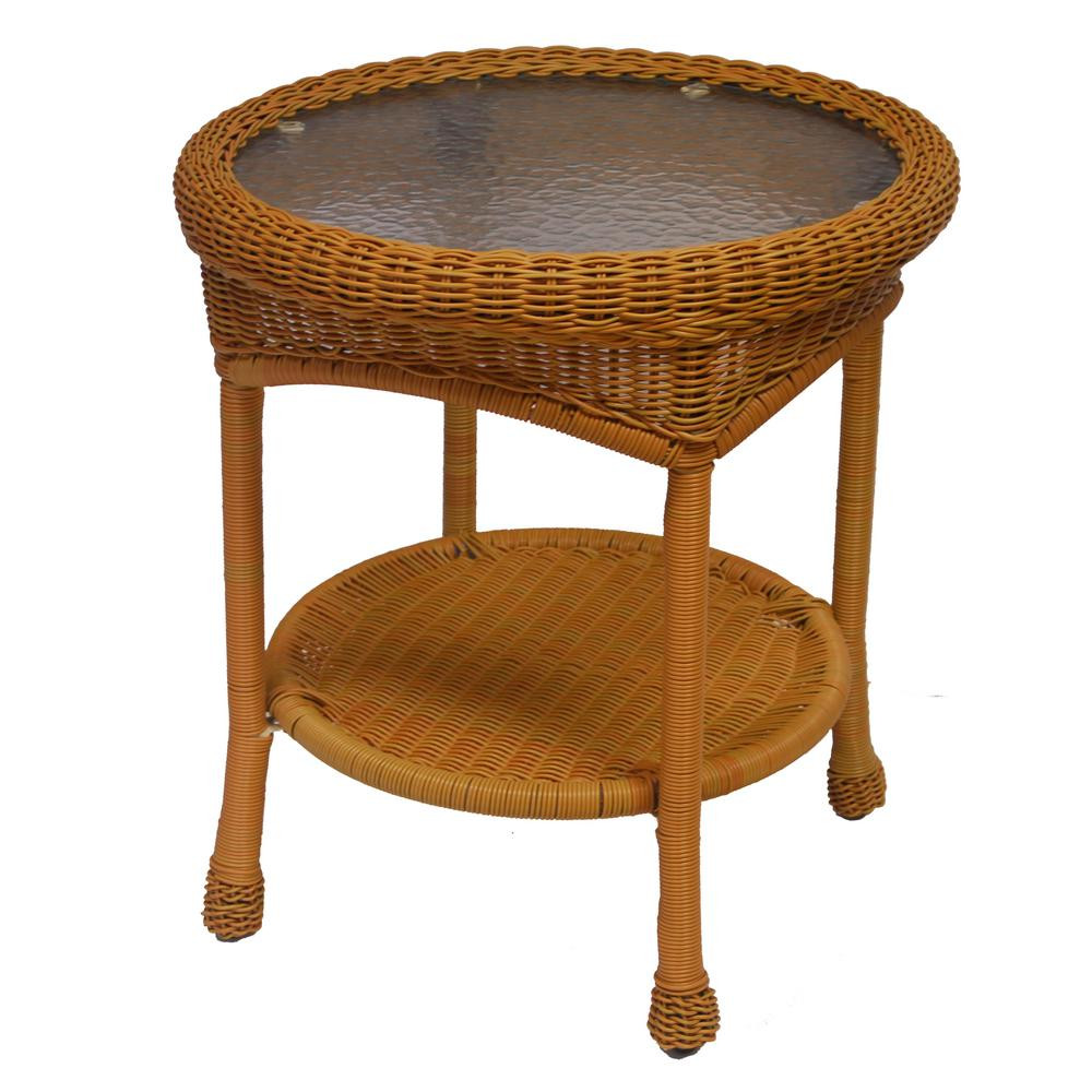 Best ideas about Patio End Tables
. Save or Pin Hampton Bay Spring Haven 20 in Brown All Weather Wicker Now.