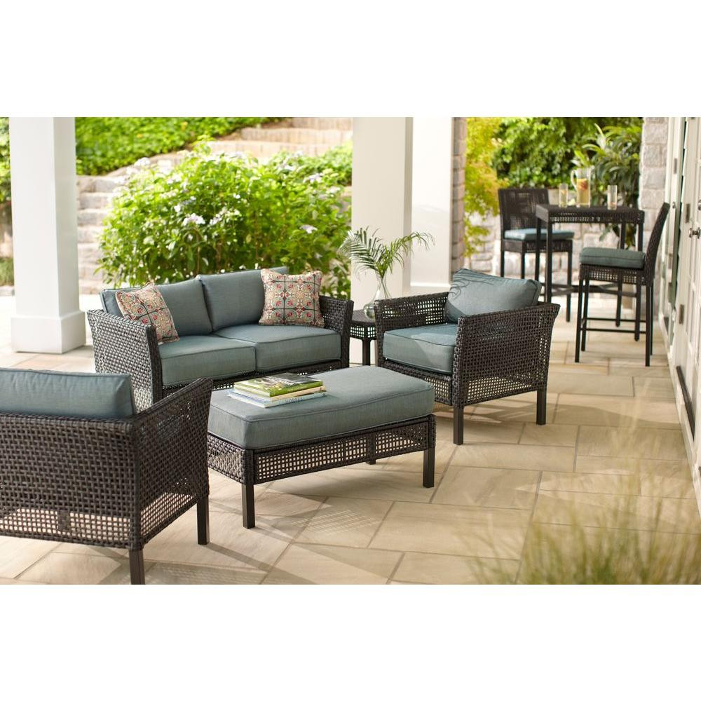Best ideas about Patio Furniture Home Depot
. Save or Pin Hampton Bay Fenton 4 Piece Wicker Outdoor Patio Seating Now.