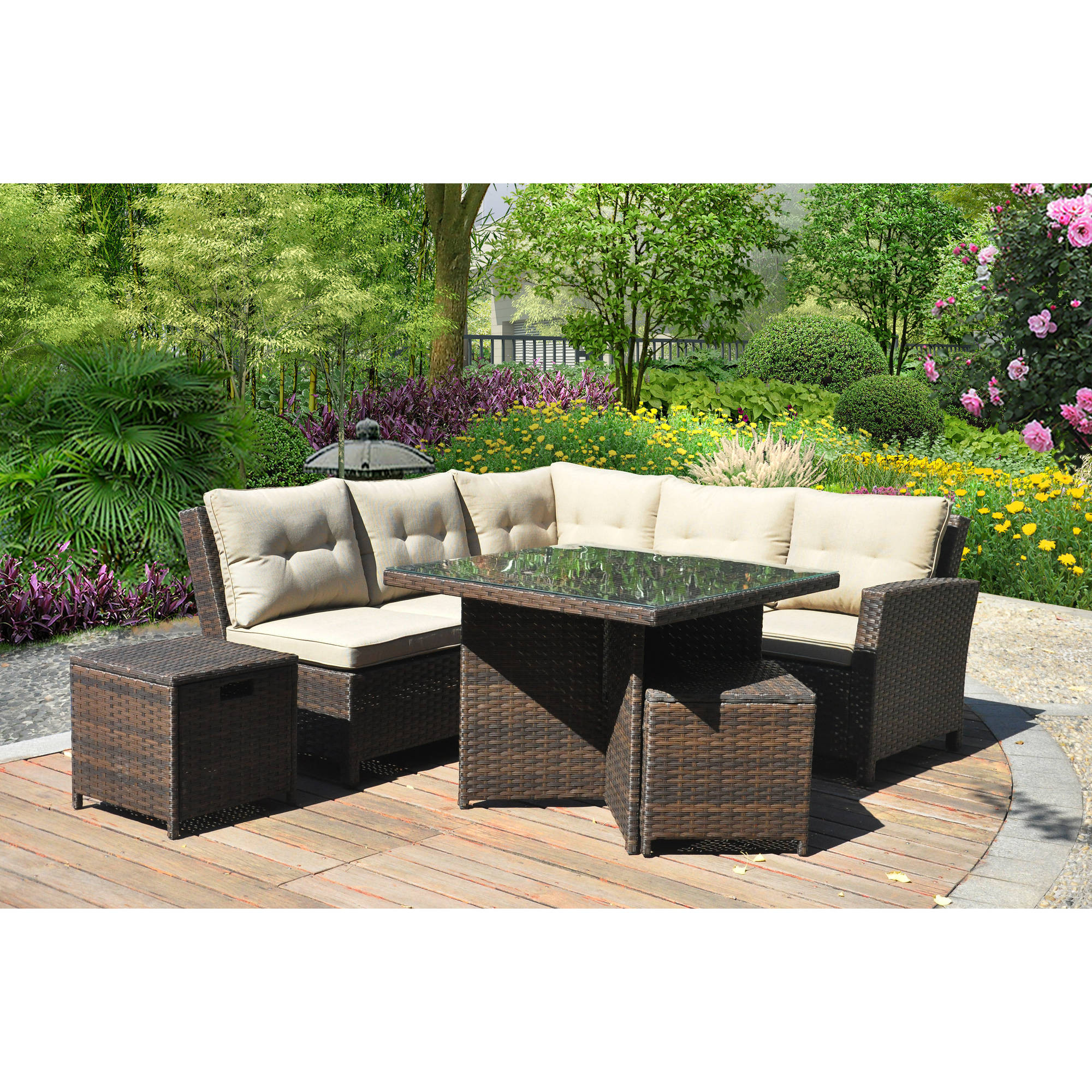 Best ideas about Patio Furniture Walmart
. Save or Pin Hampton 5 Piece Outdoor Wicker Patio Furniture Set 05b Now.
