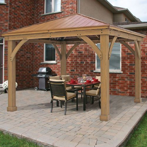 Best ideas about Patio Gazebo Costco
. Save or Pin Cedar Wood 12 x 12 Gazebo with Aluminum Roof COSTCO Now.