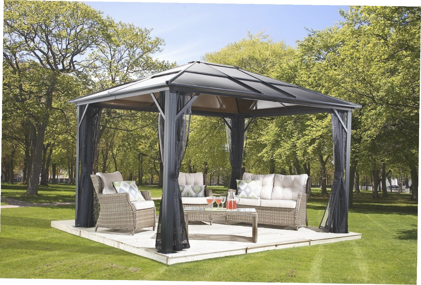 Best ideas about Patio Gazebo Costco
. Save or Pin Garden & Outdoor Fancy Hardtop Gazebo For Your Outdoor Now.