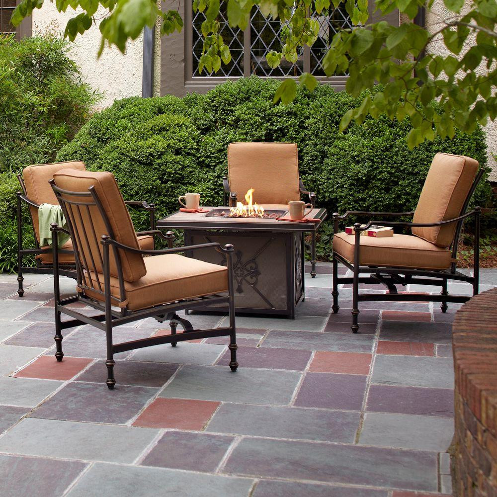 Best ideas about Patio Set With Fire Pit
. Save or Pin Hampton Bay Niles Park 5 Piece Gas Fire Pit Patio Seating Now.