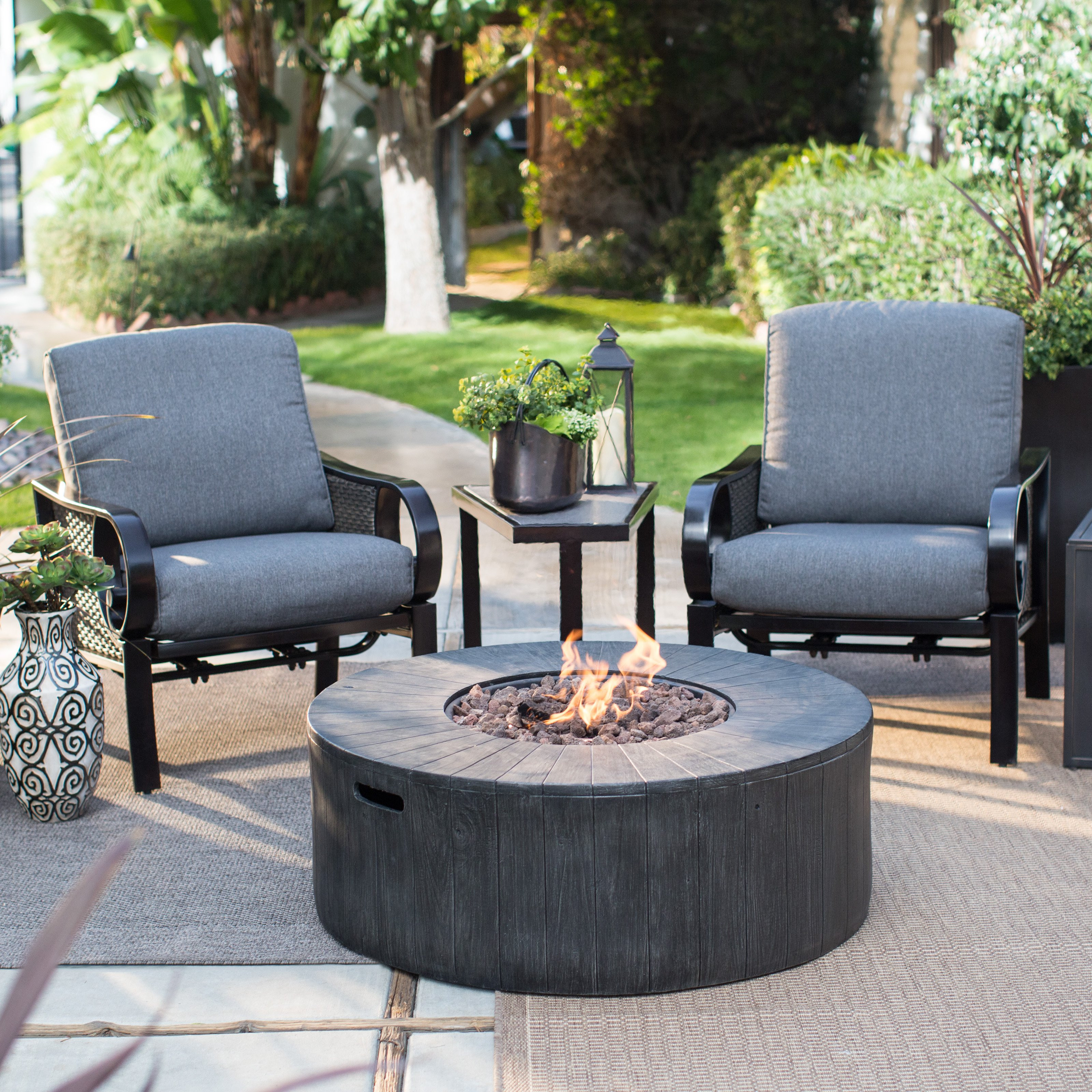 Best ideas about Patio Set With Fire Pit
. Save or Pin Belham Living Langdon All Weather Wicker Chat Set with Now.