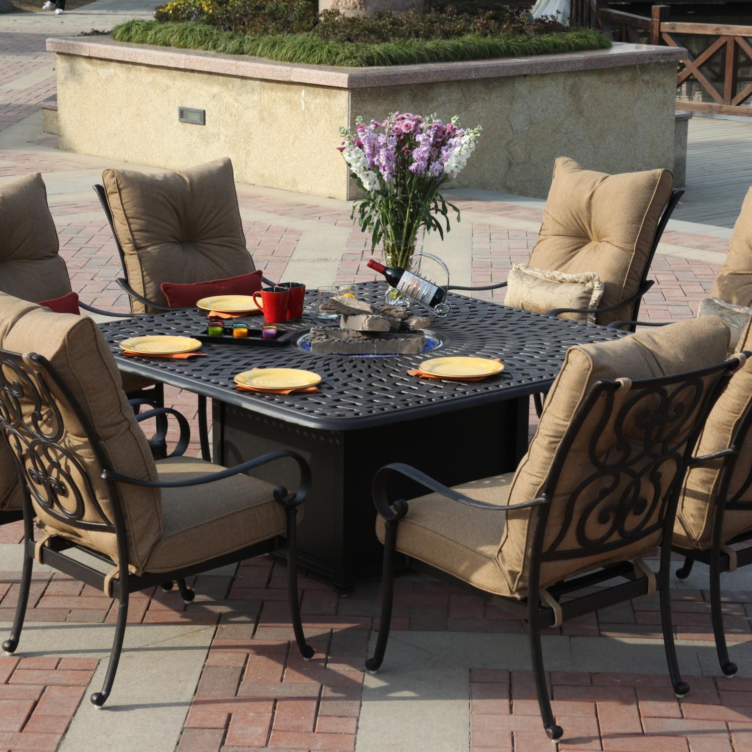 Best ideas about Patio Set With Fire Pit
. Save or Pin Darlee Santa Anita 9 Piece Patio Fire Pit Dining Set Now.