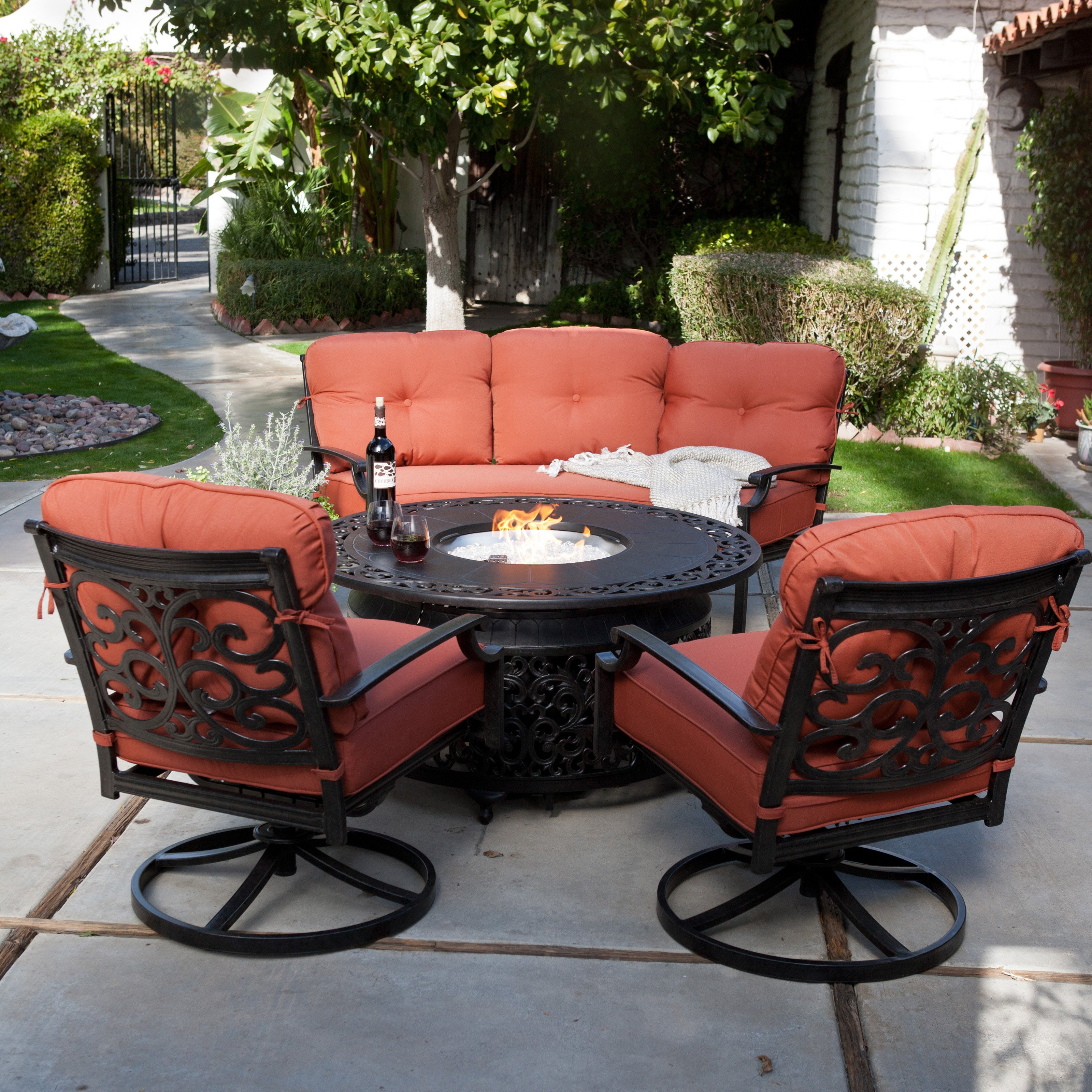 Best ideas about Patio Set With Fire Pit
. Save or Pin Belham Living San Miguel Cast Aluminum Sofa Fire Pit Chat Now.