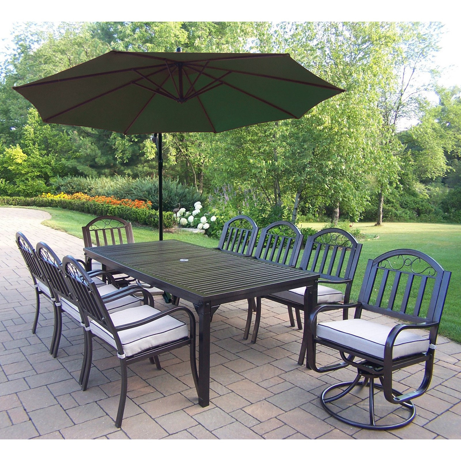 Best ideas about Patio Set With Umbrella
. Save or Pin Oakland Living Rochester 80 x 40 in Patio Dining Set with Now.