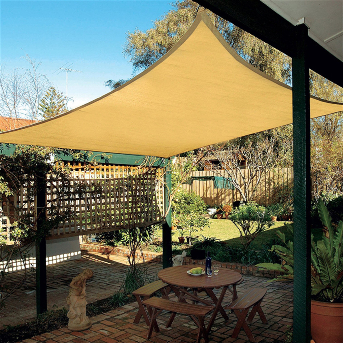 Best ideas about Patio Sun Shade
. Save or Pin Beige Top Sun Canopy Shade Shelter Sail Net Outdoor Garden Now.