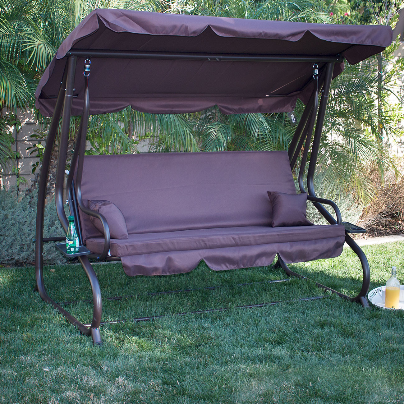 Best ideas about Patio Swing With Canopy
. Save or Pin 3 Person Outdoor Swing W Canopy Seat Patio Hammock Now.