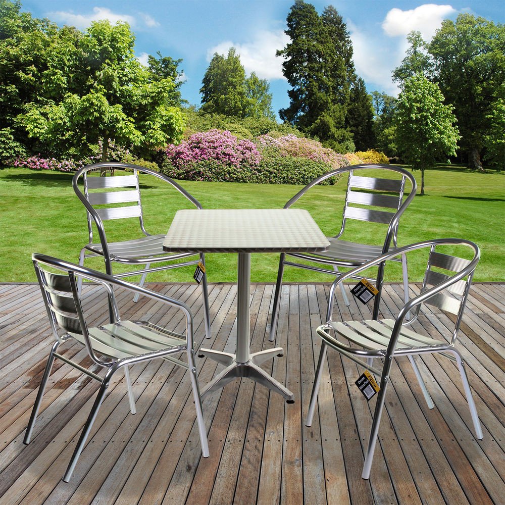Best ideas about Patio Table Sets
. Save or Pin 5 Piece Aluminium Chrome Bistro Set Table & 4 Chairs Now.